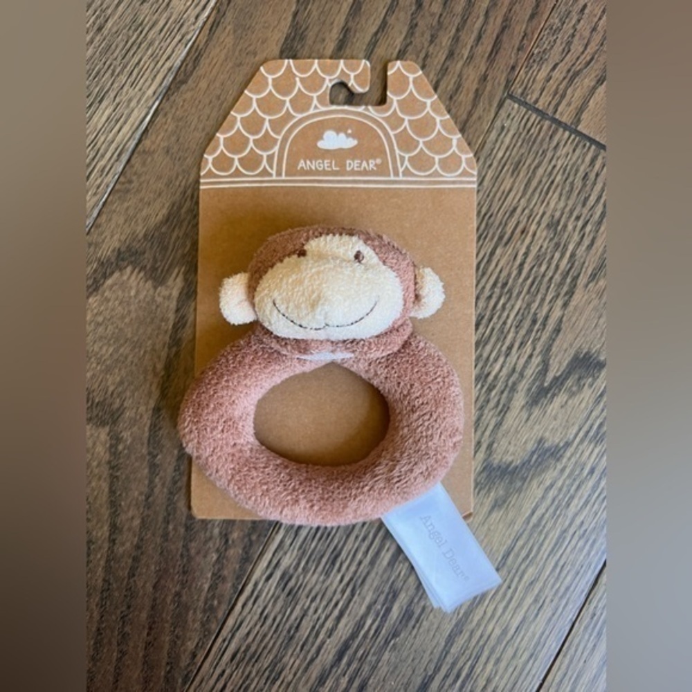 Angel Dear rattle toy monkey NWT